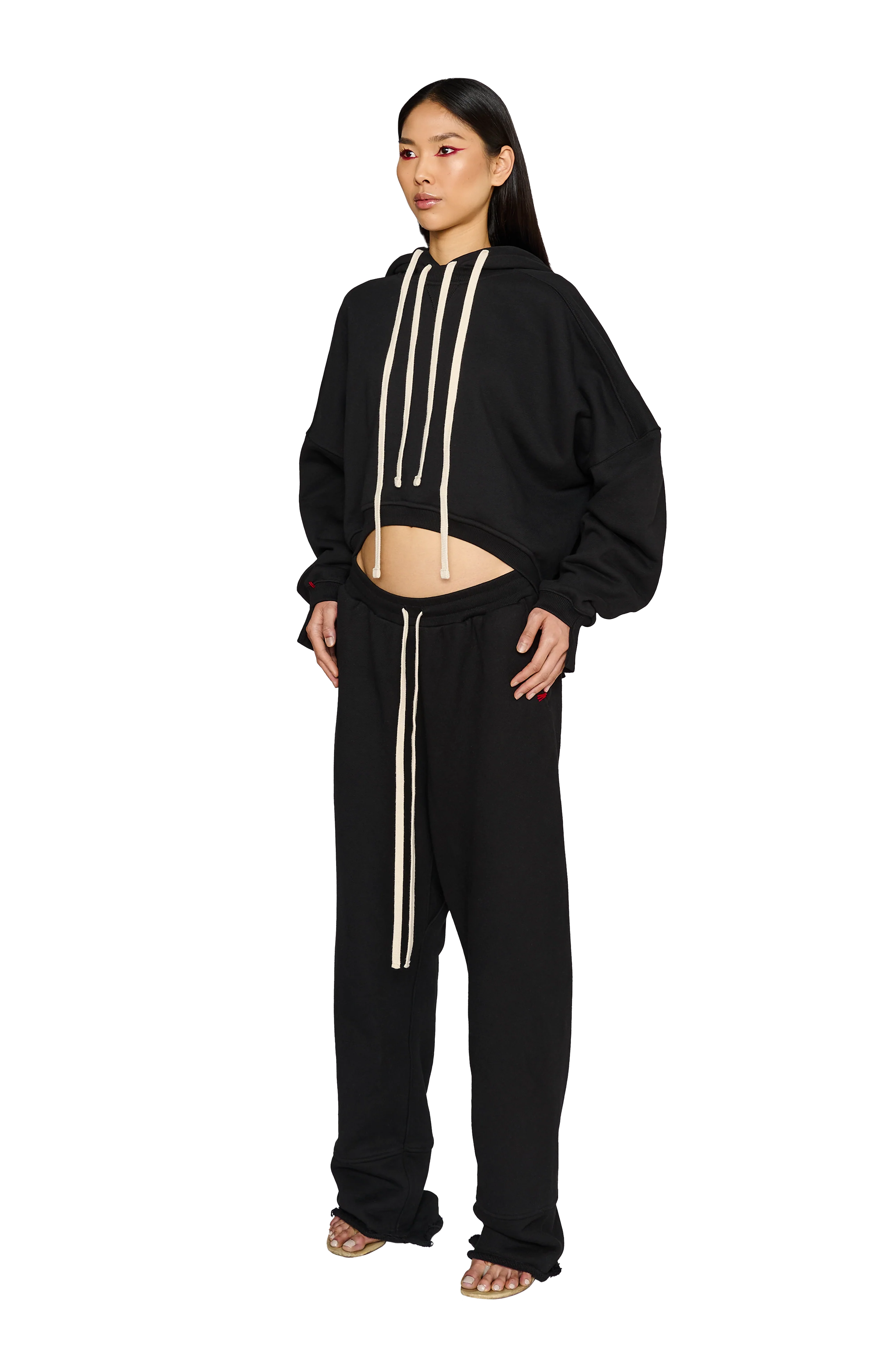 Asymmetric, Drop Crotch Tracksuit Bottoms - Carbon - Image 2