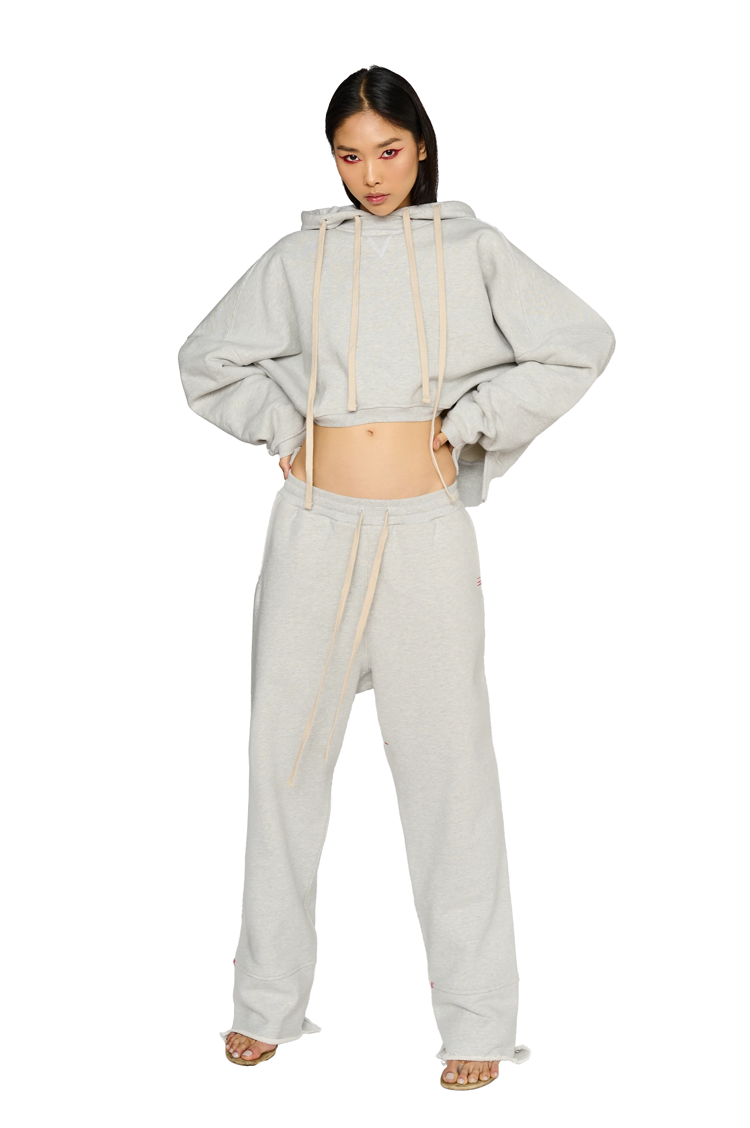 Asymmetric, Drop Crotch Tracksuit Bottoms - Cloud - Image 4