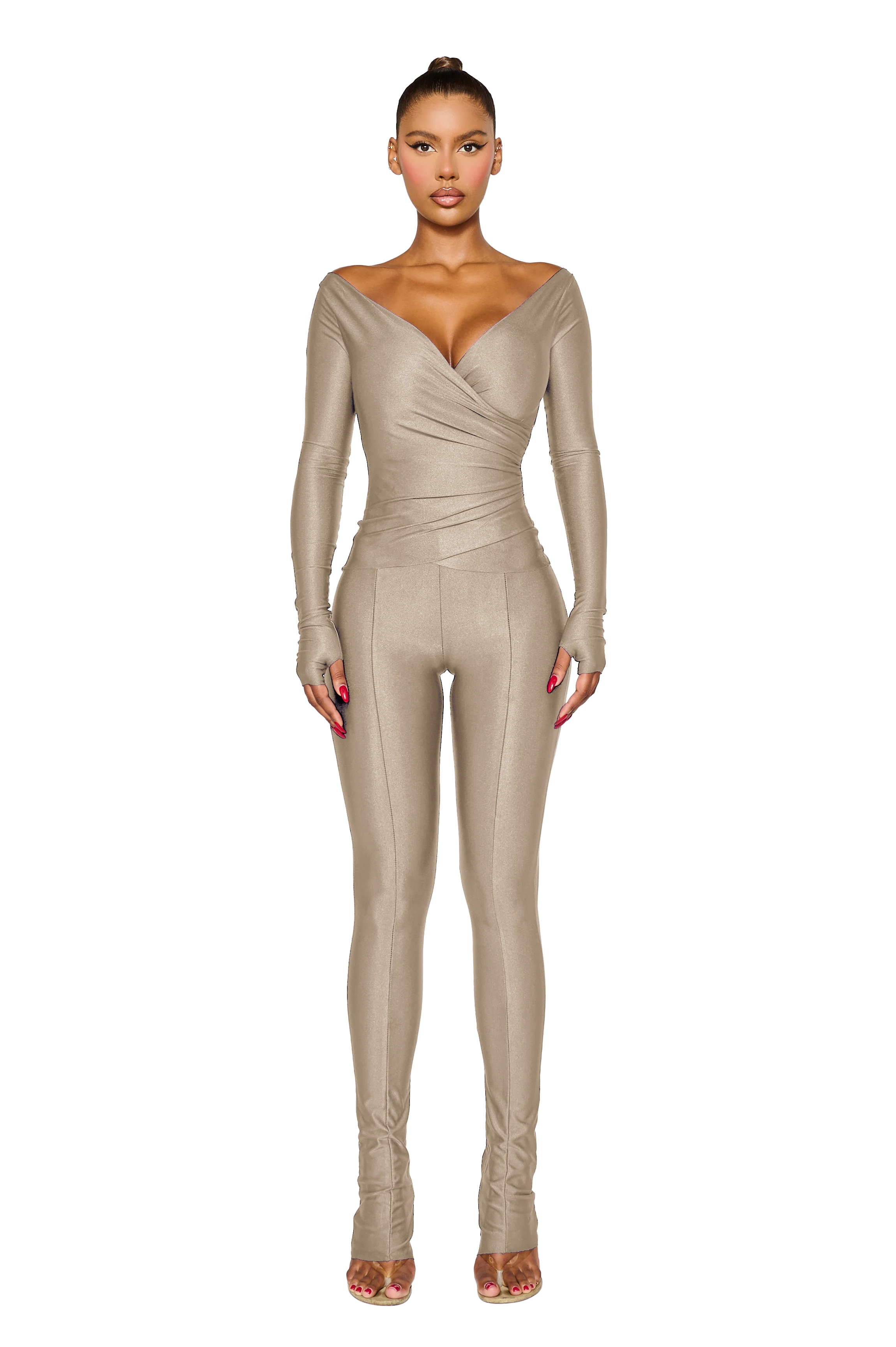 LANAI LONG-SLEEVED TOP - Olive Smoke